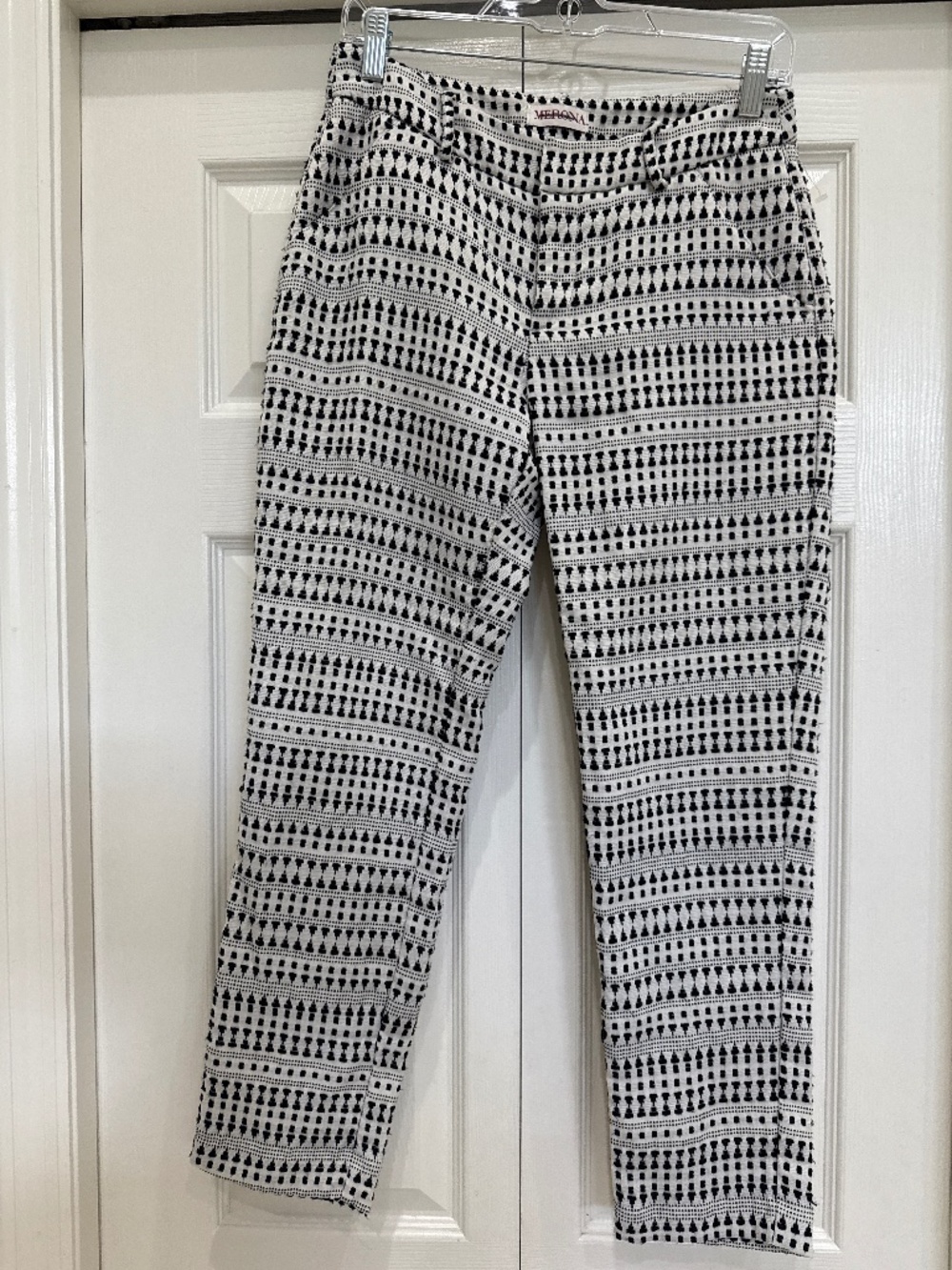 Merona work pants, black and white print, size 2